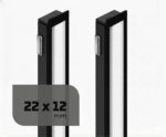 Perfil de alumínio embutir 22x12mm 3m preto fosco Lumanti