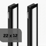 Perfil de alumínio embutir 22x12mm 3m preto fosco Lumanti