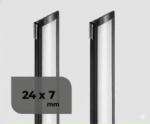 Perfil de alumínio embutir 24x7mm 3m preto fosco Lumanti