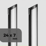 Perfil de alumínio embutir 24x7mm 3m preto fosco Lumanti