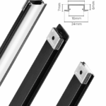Perfil de alumínio embutir 24x7mm 3m preto fosco Lumanti - Imagem 2