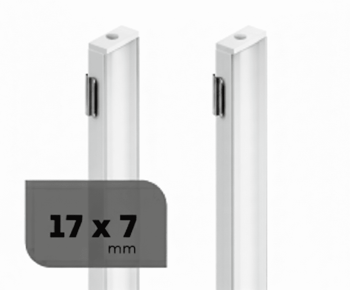 17x7-2.png Perfil de alumínio sobrepor 17x7mm 3m branco fosco Lumanti - Imagem 1