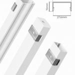 Perfil de alumínio sobrepor 29x15mm 3m branco fosco Lumanti - Imagem 2