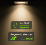 Spot de embutir LED 5W 3000K branco quente quadrado bivolt Lumanti - Imagem 4