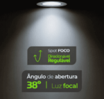 Spot de embutir LED 5W 6500K branco frio redondo bivolt Lumanti - Imagem 4