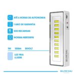Luminária de emergência Slim 30 LEDS 1W 100lm bivolt Blumenau 40030134