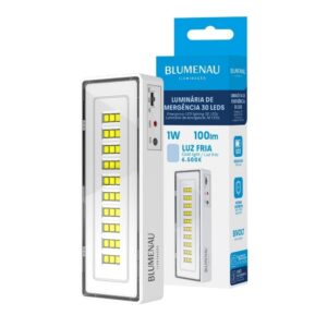 Luminária de emergência Slim 30 LEDS 1W 100lm bivolt Blumenau 40030134