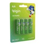 Pilha AA Alcalina Elgin com 4 (Pequena)