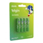 Pilha AAA Alcalina Elgin com 4 (Palito)