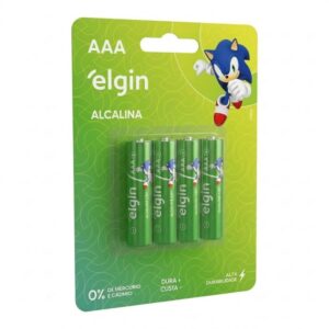 Pilha AAA Alcalina Elgin com 4 (Palito)