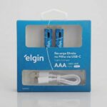 Pilha Recarregável AAA Elgin (Palito) com 2