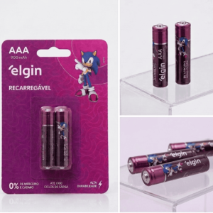 Pilha Recarregável AAA 900 mAh Elgin (Palito) com 2 – pilha recarregável aaa 900mah – foto 2