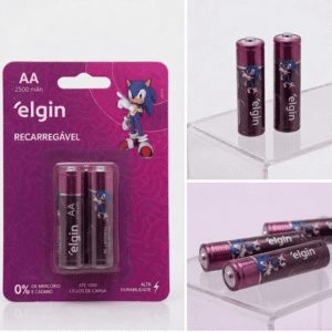 Pilha Recarregável AA 2500 mAh Elgin (Pequena) com 2 – foto 2