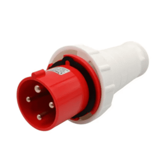 Plugue Industrial 63A 3P+T 380V IP67 vermelho