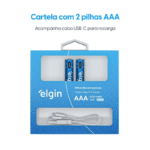 Pilha Recarregável AAA Elgin (Palito) com 2