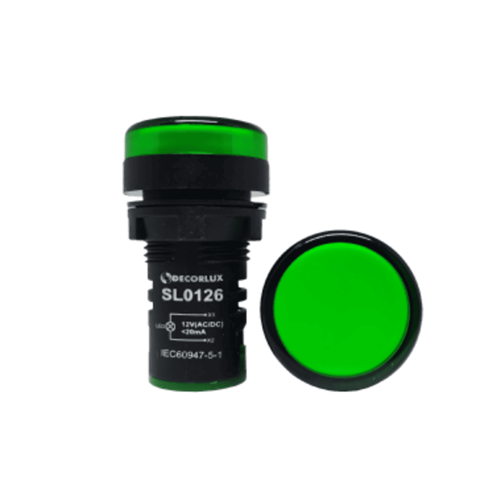 Sinaleiro-LED-22mm-110V-Verde-SL1106.png Sinaleiro LED 22mm 110V Verde - Imagem 1