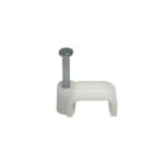 Fixador Presilha de Fio Retangular 4,0mm² Branco (50 un)
