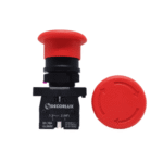 Botão de Emergência Cogumelo 40mm 1NF Vermelho