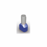 Terminal Tubular Ilhós Duplo 2x16,0mm² Azul (100 un)