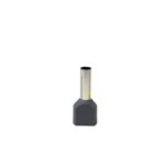 Terminal Tubular Ilhós Duplo 2x4,0mm² Cinza (100 un)