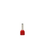 Terminal Tubular Ilhós Duplo 2x1,0mm² Vermelho (100 un)
