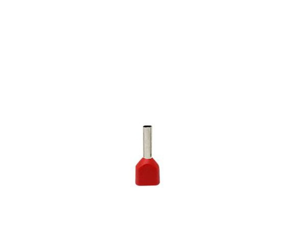 Terminal-Tubular-Ilhos-Duplo-2x10mmC2B2-Vermelho-100-un-TP2107.jpg Terminal Tubular Ilhós Duplo 2x1,0mm² Vermelho (100 un) - Imagem 1