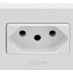 CONJUNTO PARA MÓVEIS 1 TOMADA 2P+T PADRÃO BRASILEIRO 10A 250V - BRANCO  - SIMON 20