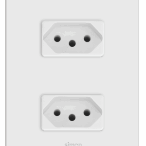CONJUNTO 2 TOMADAS 2P+T PADRÃO BRASILEIRO 20A 250V - BRANCO - SIMON 20