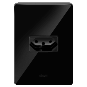 CONJUNTO 1 TOMADA 2P+T PADRÃO BRASILEIRO 20A 250V - NEGRO PIANO - SIMON 20