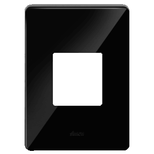 PLACA 4 x 2 - C/SUPORTE - 2 POSTOS - NEGRO PIANO - SIMON 20