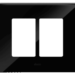 PLACA 4 x 4 - C/SUPORTE - 6 POSTOS - NEGRO PIANO - SIMON 20