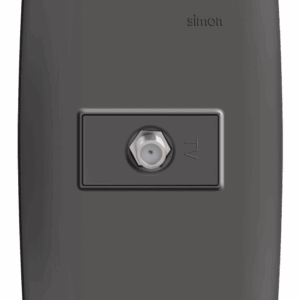 CONJUNTO 1 TOMADA COAXIAL PARA TV 75 OHMS - GRAFITE  - SIMON 30