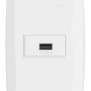 CONJUNTO CARREGADOR USB 2.1A TURBO CHARGE BIVOLT BRANCO C/PLACA+SUPORTE - SIMON 30