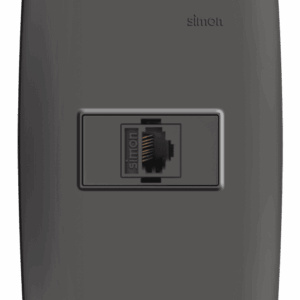 CONJUNTO TOMADA RJ45 CAT 5E GRAFITE C/PLACA + SUPORTE - GRAFITE - SIMON 30