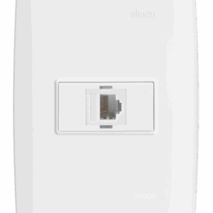 CONJUNTO TOMADA RJ45 CAT 5E BRANCO C/PLACA + SUPORTE - SIMON 30