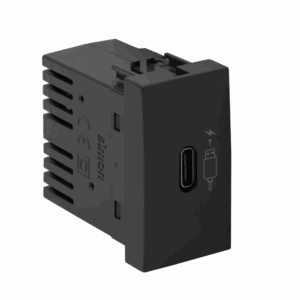 MÓDULO CARREGADOR USB TIPO C 2.1A  BIVOLT - LINHA S30/S35 - GRAFITE - SIMON 30/35