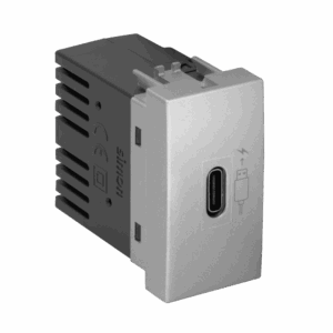 MÓDULO CARREGADOR USB TIPO C 2.1A  BIVOLT - LINHA S30/S35 - ALUMINIO FOSCO- SIMON 30/35