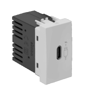 MÓDULO CARREGADOR USB TIPO C 2.1A  BIVOLT - LINHA S30/S35 - BRANCO- SIMON 30/35