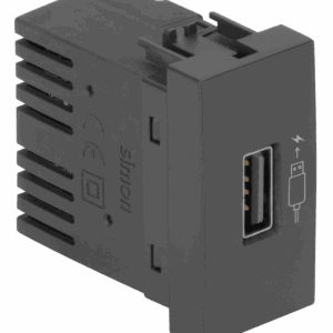 MÓDULO CARREGADOR USB 2.1A TURBO CHARGE BIVOLT - LINHA S30/S35 - GRAFITE - SIMON 30/35