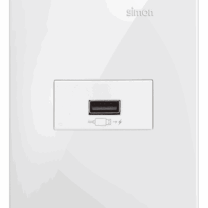CONJUNTO CARREGADOR USB 2.1A TURBO CHARGE BIVOLT BRANCO C/PLACA+SUPORTE - SIMON 35