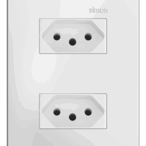 CONJUNTO 2 TOMADAS 2P+T PADRÃO BRASILEIRO 20A 250V - BRANCO FOSCO - SIMON 35