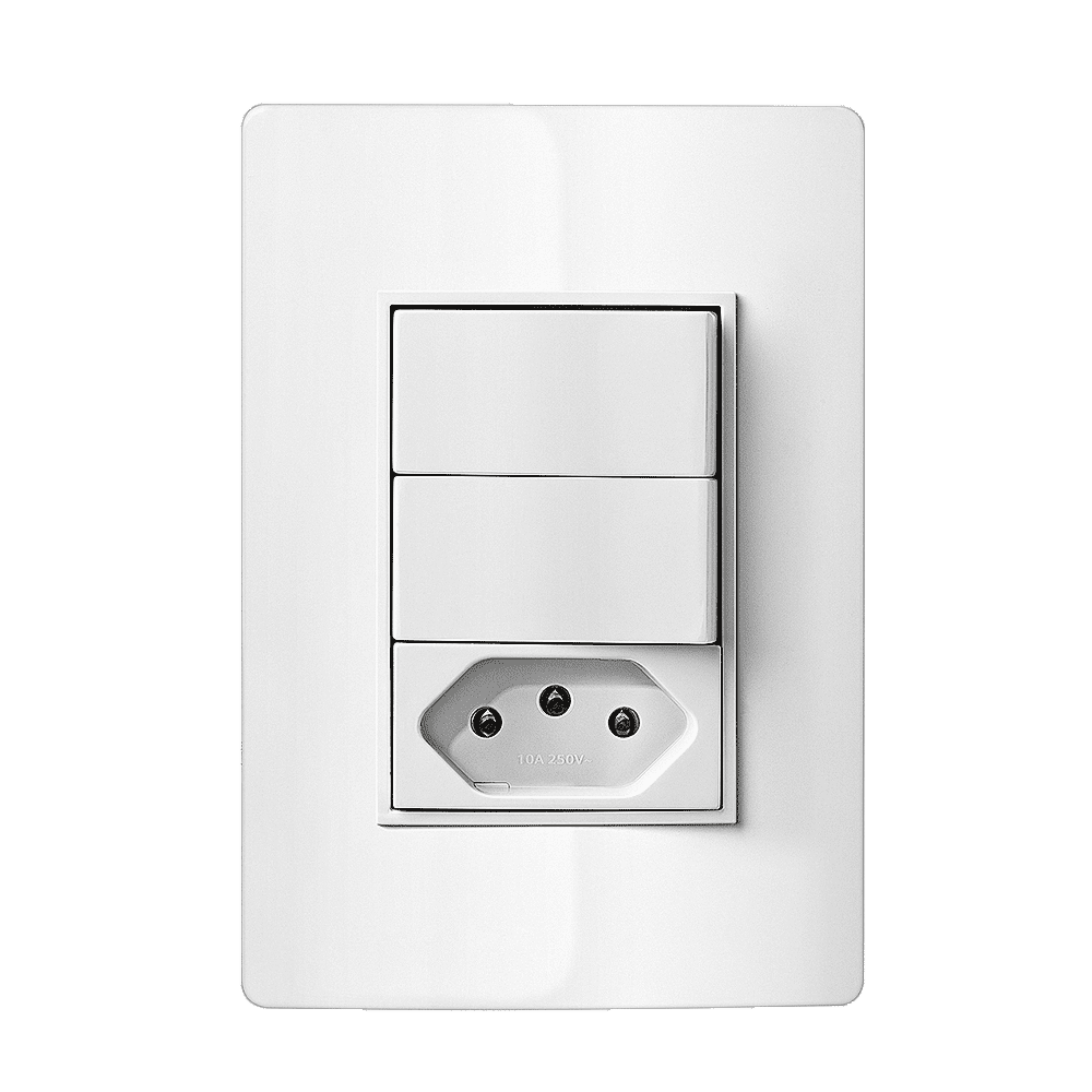 5TA99454_1.png Int Simples + Int Paralelo +Tomada 2P+T 10A Revita branco - Imagem 1