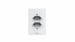 Tomada dupla 10A Branco com Placa 4x2 Linha Artis 127-EN