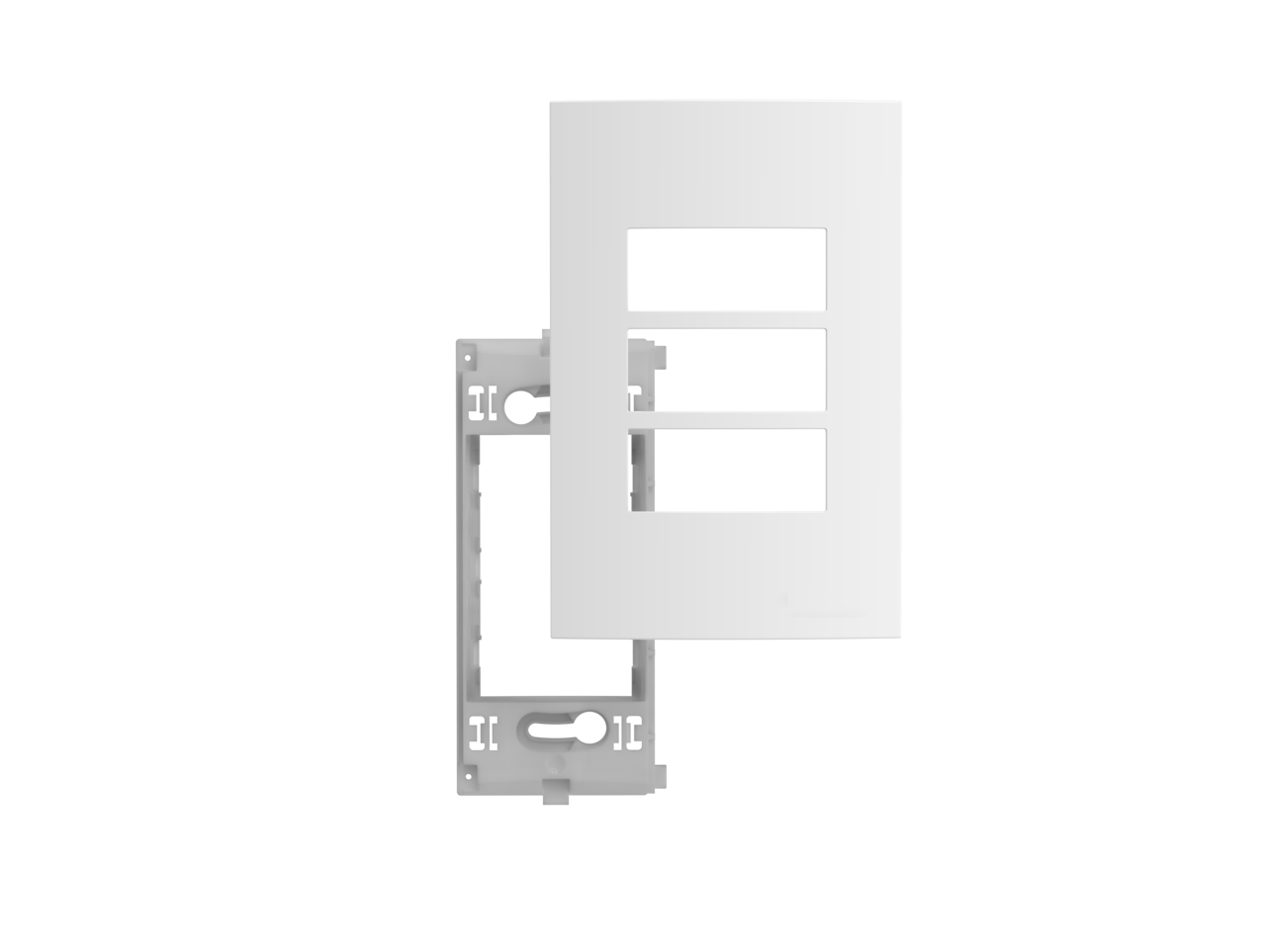 05039.0403.42.png Placa 3 Modulos 4X2 + Suporte Branco Atria - Imagem 1