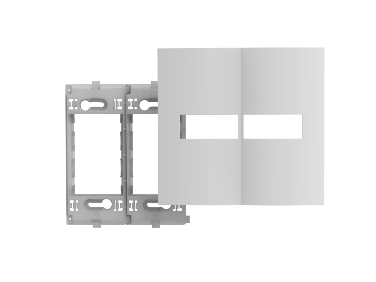 05039.0402.44.png Placa 1 Modulo + 1 Modulo 4X4 + Suporte Branco Atria - Imagem 1