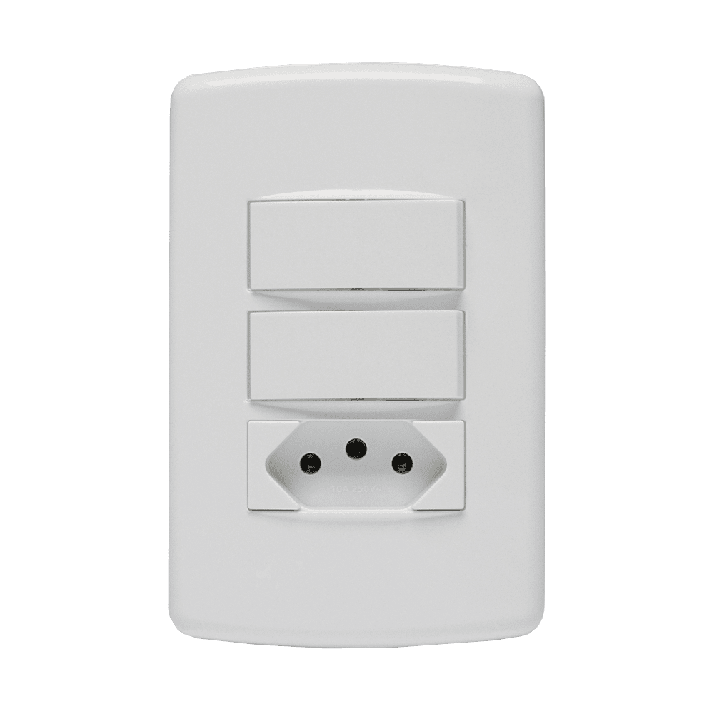 853011_1.png Conjunto 2 Interruptor Simples + 1 Tomada 2P+T 10A Duale Up - Imagem 1