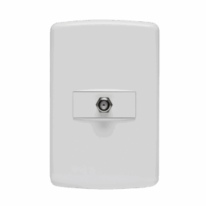 Conjunto 1 Tomada Cabo Coaxial Terminal Branco Duale Up
