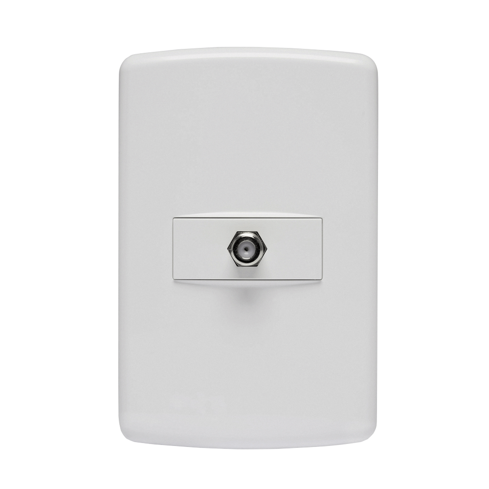 854012_1.png Conjunto 1 Tomada Cabo Coaxial Terminal Branco Duale Up - Imagem 1
