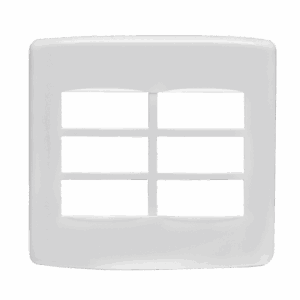 850461 Placa 6 Modulos 4X4 Branco Duale Up   Iriel
