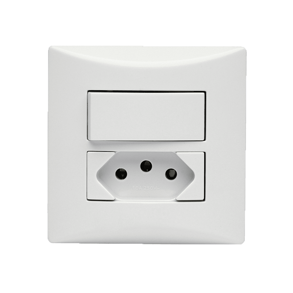 549611_1.png Conjunto 1 Interruptor Simples + 1 Tomada 2P+T 10A Sbrava - Imagem 1